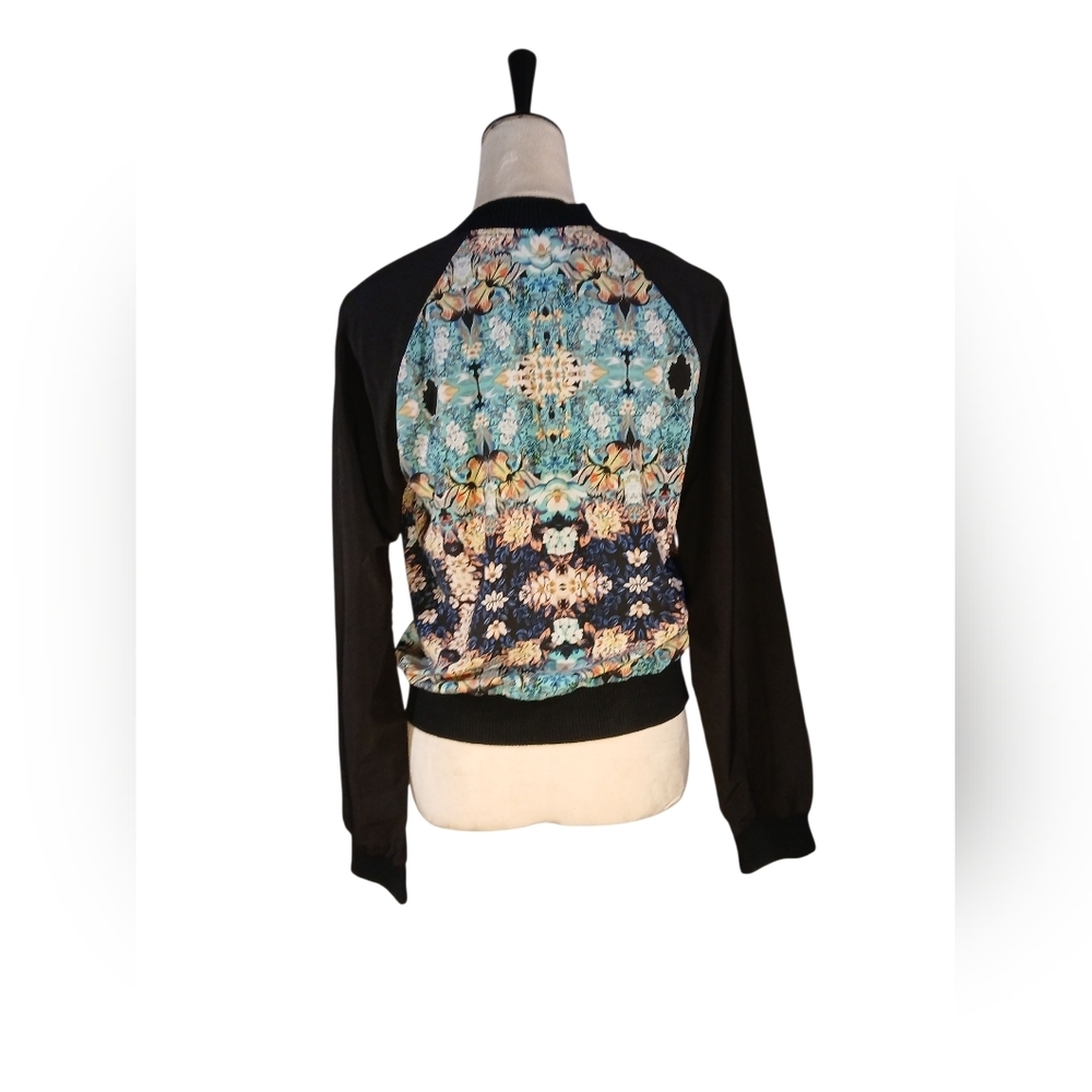 Colorful Zip Up Bomber Style Jacket Size M - Picture 4 of 7
